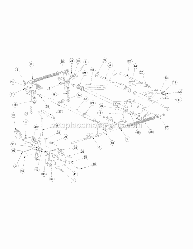 Lift Assembly 72-Inch Diagram and Parts List for M72-CT 53AB5JEZ750-28-HP-3Cylinder-OHV Cub Cadet Lawn Tractor